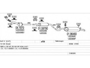 MTS C380206003010 išmetimo sistema 
 Išmetimo sistema -> Išmetimo sistema, visa
