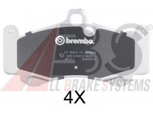 A.B.S. 37572S stabdžių trinkelių rinkinys, diskinis stabdys 
 Techninės priežiūros dalys -> Papildomas remontas
98035193900, 996.351.948.00, 997.351.947.00