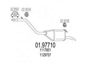MTS 01.97710 galinis duslintuvas 
 Išmetimo sistema -> Duslintuvas
1117851, 1129757, 1148371, 1150048