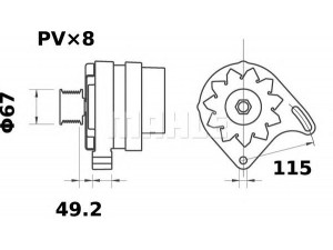 MAHLE ORIGINAL MG 545 kintamosios srovės generatorius