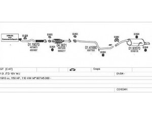 MTS C010341007825 išmetimo sistema 
 Išmetimo sistema -> Išmetimo sistema, visa