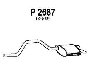 FENNO P2687 galinis duslintuvas 
 Išmetimo sistema -> Duslintuvas
1018344, 1049994, 1107899, 1118687