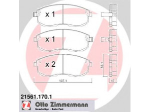 ZIMMERMANN 21561.170.1 stabdžių trinkelių rinkinys, diskinis stabdys 
 Techninės priežiūros dalys -> Papildomas remontas
41060-0V090, 41060-15E90, 41060-1E590