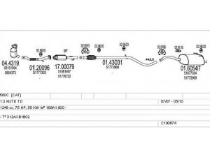 MTS C100674021785 išmetimo sistema 
 Išmetimo sistema -> Išmetimo sistema, visa