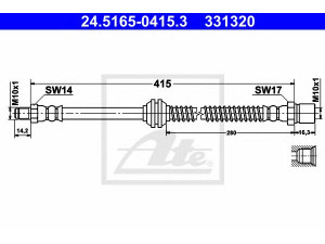 ATE 24.5165-0415.3 stabdžių žarnelė 
 Stabdžių sistema -> Stabdžių žarnelės
944 355 079 00, 944 355 079 01