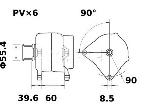 MAHLE ORIGINAL MG 576 kintamosios srovės generatorius 
 Elektros įranga -> Kint. sr. generatorius/dalys -> Kintamosios srovės generatorius
1 100 712, 1 253 624, 98 VW 10300 EA