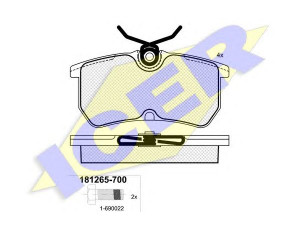 ICER 181265 stabdžių trinkelių rinkinys, diskinis stabdys 
 Techninės priežiūros dalys -> Papildomas remontas
1 075 565, 1 107 698, 1 425 407