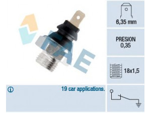 FAE 11620 alyvos slėgio jungiklis 
 Variklis -> Variklio elektra
79 102 483 33, 1131.54, 77 00 717 982