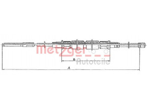 METZGER 11.704 trosas, stovėjimo stabdys 
 Stabdžių sistema -> Valdymo svirtys/trosai
171 609 721A, 171 609 721B, 171 609 721C
