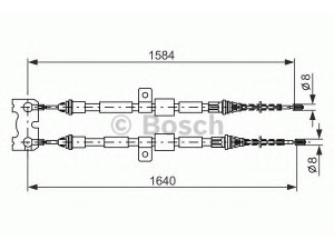 BOSCH 1 987 477 345 trosas, stovėjimo stabdys 
 Stabdžių sistema -> Valdymo svirtys/trosai
1018642, 1035693, 1042338, 1312641