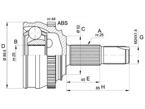 OPEN PARTS CVJ5251.10 jungčių komplektas, kardaninis velenas 
 Ratų pavara -> Sujungimai/komplektas
0060559887, 60559887