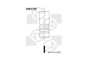 BGA V991759 įleidimo vožtuvas 
 Variklis -> Variklio uždegimo laiko reguliavimo kontrolė -> Vožtuvų eilė -> Vožtuvai/dalys
06B109601D