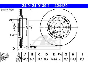 ATE 24.0124-0139.1 stabdžių diskas 
 Dviratė transporto priemonės -> Stabdžių sistema -> Stabdžių diskai / priedai
4246 L9