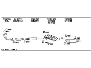 WALKER VW23014 išmetimo sistema 
 Išmetimo sistema -> Išmetimo sistema, visa