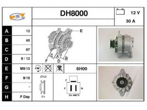 SNRA DH8000 kintamosios srovės generatorius 
 Elektros įranga -> Kint. sr. generatorius/dalys -> Kintamosios srovės generatorius
2702087705, 2702031030, 2702031031