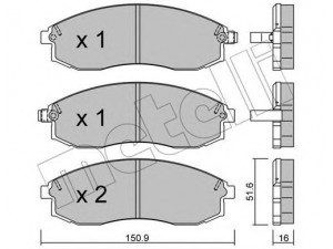 METELLI 22-0306-1 stabdžių trinkelių rinkinys, diskinis stabdys 
 Techninės priežiūros dalys -> Papildomas remontas
527550, MN102617, MR527550