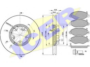 ICER 31498-5612 stabdžių rinkinys, diskiniai stabdžiai 
 Stabdžių sistema -> Diskinis stabdys -> Stabdžių remonto rinkinys
