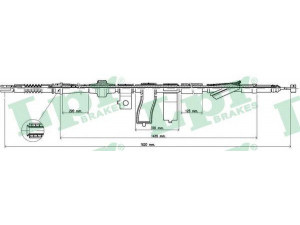 LPR C0313B trosas, stovėjimo stabdys 
 Stabdžių sistema -> Valdymo svirtys/trosai
47510SR3931