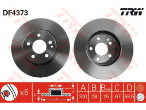 TRW DF4373 stabdžių diskas 
 Dviratė transporto priemonės -> Stabdžių sistema -> Stabdžių diskai / priedai
6394210012, 6394210212, 6394210312