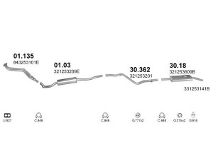 POLMO POLMO10812 išmetimo sistema 
 Išmetimo sistema -> Išmetimo sistema, visa