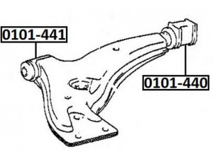 ASVA 0101-441 valdymo svirties/išilginių svirčių įvorė 
 Ašies montavimas/vairavimo mechanizmas/ratai -> Valdymo svirtis/pasukamosios svirties sujungimas -> Montavimas/sutvirtinimas
48654-16110, 48068-16100, 48068-46010