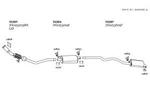 DINEX 374000036_01 išmetimo sistema 
 Išmetimo sistema -> Išmetimo sistema, visa