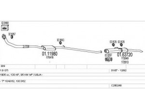 MTS C260248006149 išmetimo sistema 
 Išmetimo sistema -> Išmetimo sistema, visa