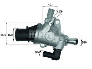 MAHLE ORIGINAL TI 154 88 termostatas, aušinimo skystis 
 Aušinimo sistema -> Termostatas/tarpiklis -> Thermostat