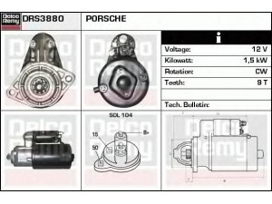 DELCO REMY DRS3880 starteris 
 Elektros įranga -> Starterio sistema -> Starteris
92860410301, 92860410304