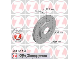 ZIMMERMANN 600.1597.52 stabdžių diskas 
 Stabdžių sistema -> Diskinis stabdys -> Stabdžių diskas
321 615 301 D, 6N0 615 301 D
