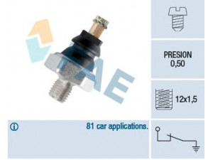 FAE 10200 alyvos slėgio jungiklis 
 Variklis -> Variklio elektra
1 277 591, 12 61 1 277 591, 5.403.215.Y