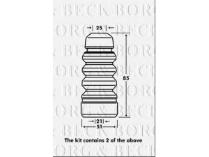 BORG & BECK BPK7113 apsauginio dangtelio komplektas, amortizatorius