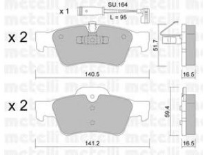 METELLI 22-0568-1K stabdžių trinkelių rinkinys, diskinis stabdys 
 Techninės priežiūros dalys -> Papildomas remontas