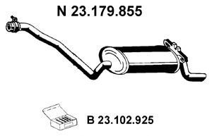 EBERSPÄCHER 23.179.855 galinis duslintuvas 
 Išmetimo sistema -> Duslintuvas
201 490 03 15, 201 490 26 15