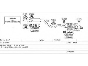 MTS C380144002944 išmetimo sistema 
 Išmetimo sistema -> Išmetimo sistema, visa