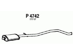 FENNO P4742 vidurinis duslintuvas 
 Išmetimo sistema -> Duslintuvas
1717-57, 1717-82