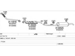 MTS C050166000865 išmetimo sistema 
 Išmetimo sistema -> Išmetimo sistema, visa