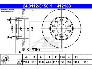 ATE 24.0112-0158.1 stabdžių diskas 
 Dviratė transporto priemonės -> Stabdžių sistema -> Stabdžių diskai / priedai
1K0 615 601 AC, 1K0 615 601 L, 1K0 615 601 AC