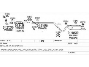 MTS C280811011895 išmetimo sistema 
 Išmetimo sistema -> Išmetimo sistema, visa