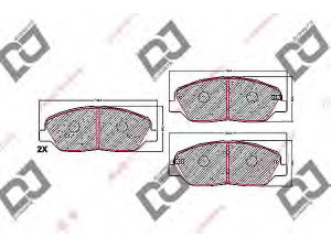 DJ PARTS BP1618 stabdžių trinkelių rinkinys, diskinis stabdys 
 Techninės priežiūros dalys -> Papildomas remontas
58101-2BA10, 581012BA10