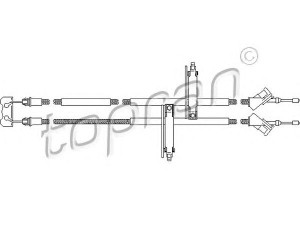 TOPRAN 302 068 trosas, stovėjimo stabdys 
 Stabdžių sistema -> Valdymo svirtys/trosai
1 069 081, 1 085 063, 1 088 017