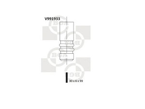 BGA V991933 įleidimo vožtuvas 
 Variklis -> Variklio uždegimo laiko reguliavimo kontrolė -> Vožtuvų eilė -> Vožtuvai/dalys
1122364, 1S4G6507CA, C60112111