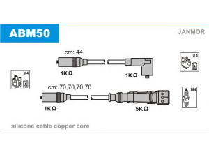 JANMOR ABM50 uždegimo laido komplektas 
 Kibirkšties / kaitinamasis uždegimas -> Uždegimo laidai/jungtys