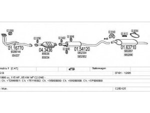 MTS C250125005240 išmetimo sistema 
 Išmetimo sistema -> Išmetimo sistema, visa