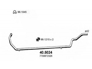 ASSO 40.5024 išleidimo kolektorius 
 Išmetimo sistema -> Išmetimo vamzdžiai
7700564293, 7700672326