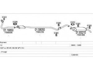 MTS C280100006639 išmetimo sistema 
 Išmetimo sistema -> Išmetimo sistema, visa