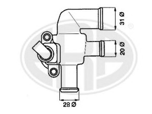 ERA 350022 termostatas, aušinimo skystis 
 Aušinimo sistema -> Termostatas/tarpiklis -> Thermostat
160 200 03 15, 0003179V009, 0003179V010