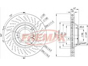 FREMAX BD-3321 stabdžių diskas 
 Stabdžių sistema -> Diskinis stabdys -> Stabdžių diskas
996 351 410 9H, 997 351 410 90