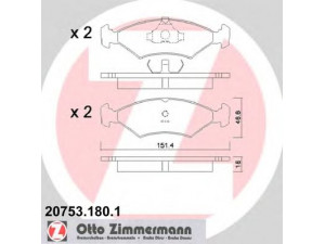 ZIMMERMANN 20753.180.1 stabdžių trinkelių rinkinys, diskinis stabdys 
 Techninės priežiūros dalys -> Papildomas remontas
1 039 106, 1 595 523, 5 018 899