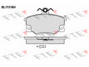 FTE BL1151B4 stabdžių trinkelių rinkinys, diskinis stabdys 
 Techninės priežiūros dalys -> Papildomas remontas
0060777600, 0060794962, 0060810239